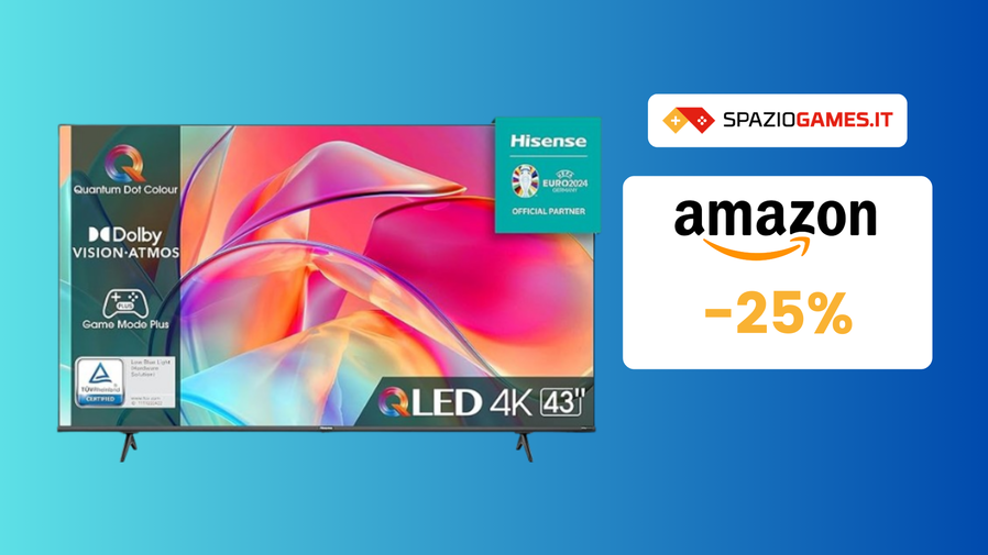 Immagine di Smart TV Hisense 43" QLED 4K a 300€: intrattenimento perfetto!