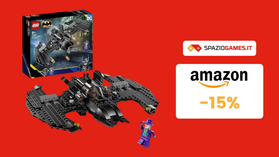 Immagine di SPLENDIDO Bat-aereo LEGO a soli 32€ con Batman e Joker!