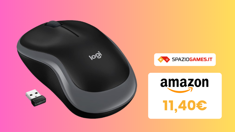 Immagine di CHE PREZZO! Ottimo mouse wireless Logitech M185 oggi a soli 11,40€!