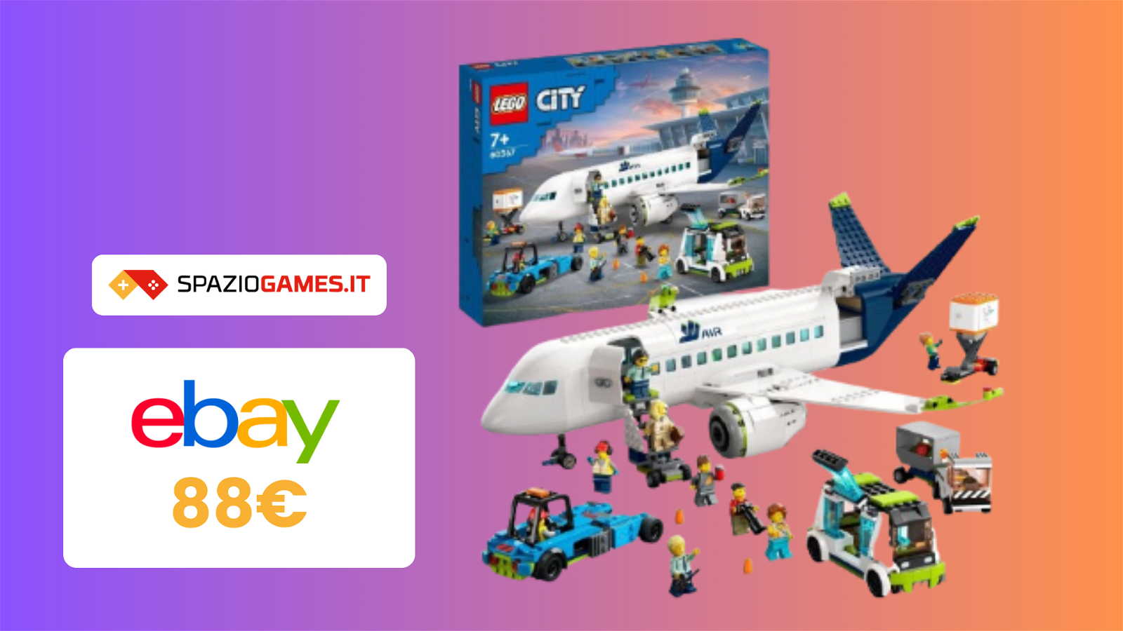 Aereo passeggeri LEGO a soli 88€ con 9 minifigures!