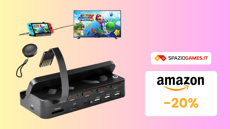 Questa docking station per Switch con lettore di schede costa pochissimo! (-20%)