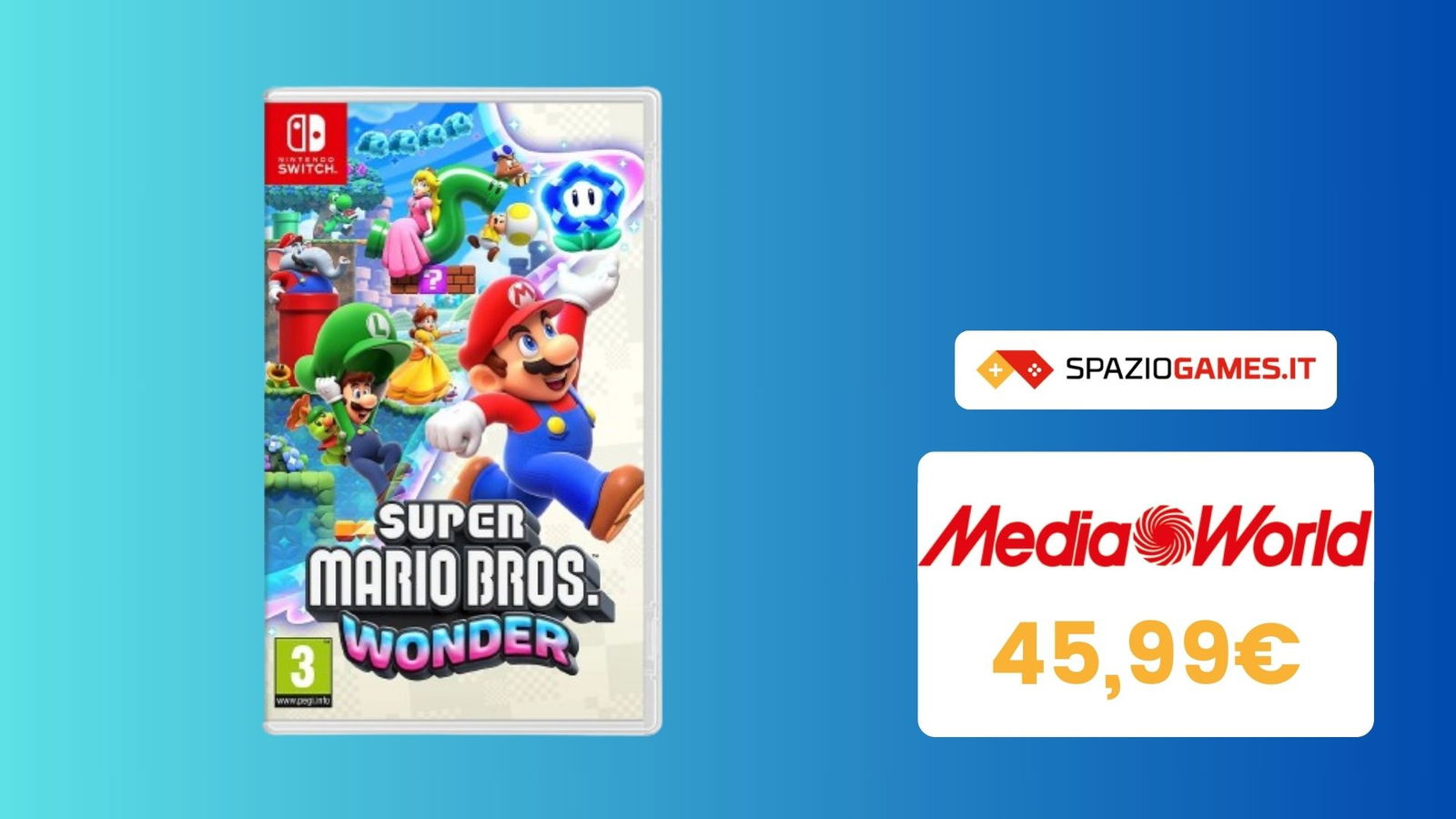SUPER PREZZO per Super Mario Bros. Wonder da MediaWorld! MENO di 46€!
