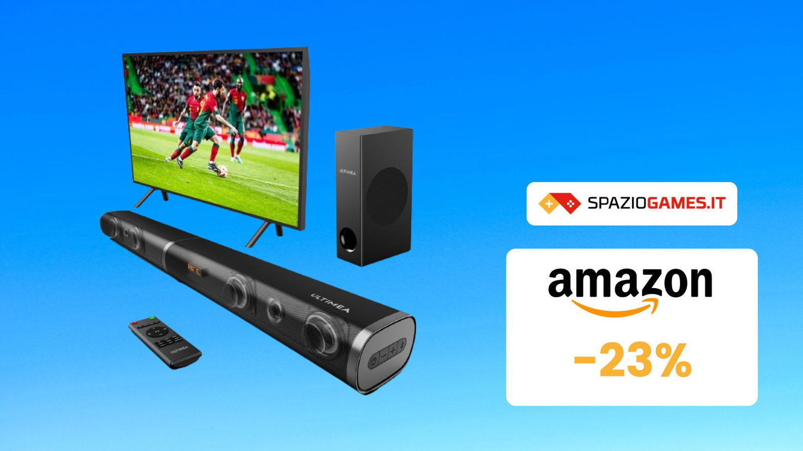 OFFERTA A TEMPO: soundbar con subwoofer Ultimea a MENO di 100€! IMPERDIBILE!