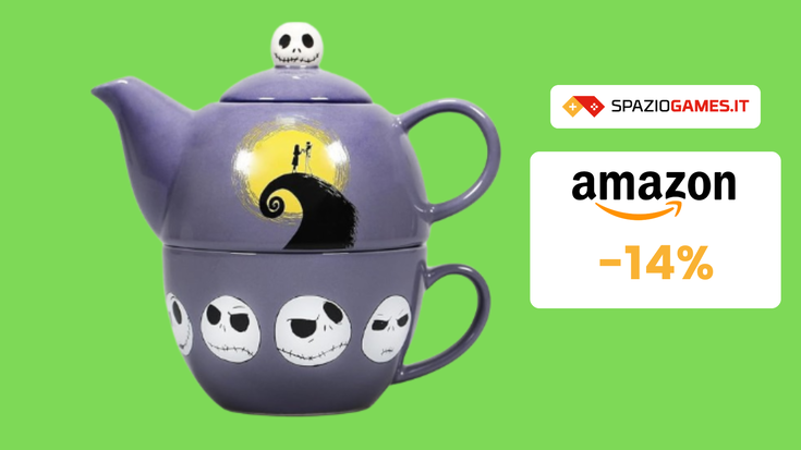 Set teiera e tazza di Nightmare Before Christmas a 32€: ADORABILE!