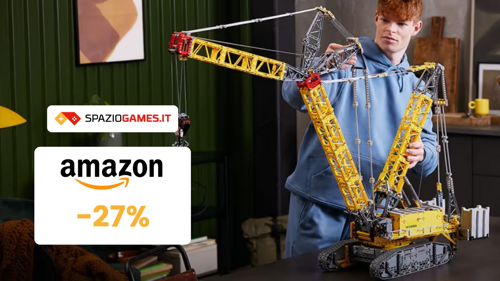 Questa gru cingolata LEGO è alta un metro e costa 497€: -27%!