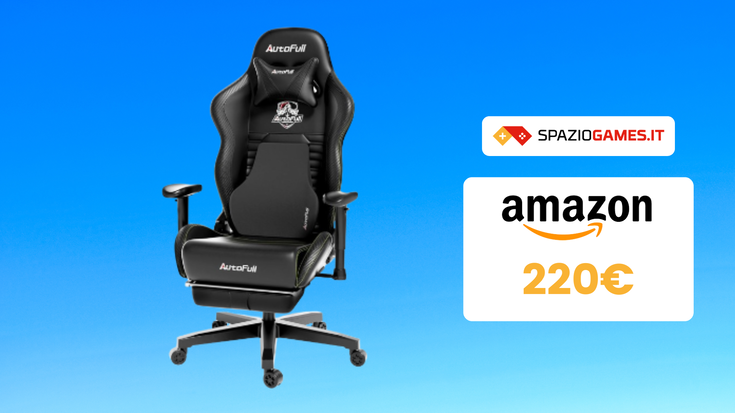 Sedia da gaming AutoFull a 220€ con DOPPIO SCONTO!