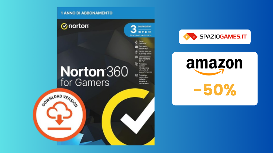 Immagine di Norton 360 for Gamers a METÀ PREZZO: solo 25€!