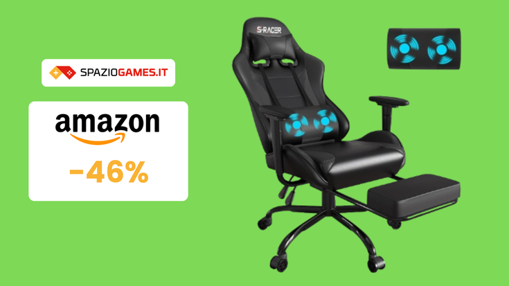 Sedia da gaming Homall a SOLI 70€ con cuscino massaggiante!