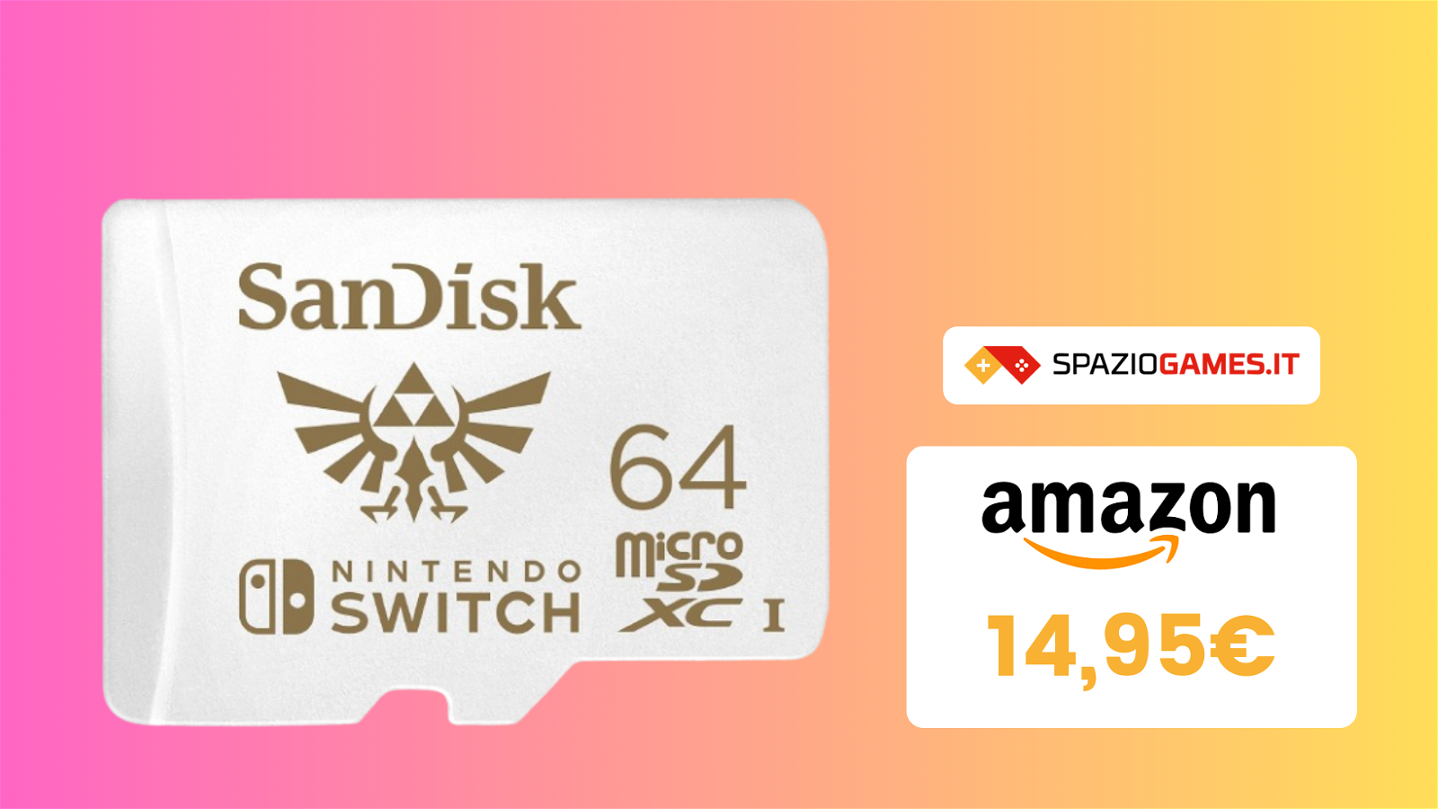 microSD SanDisk 64GB di Zelda a soli 15€! (-56%)