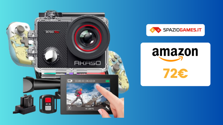 Action cam Akaso EK7000 Pro a 72€: e via con l'avventura!