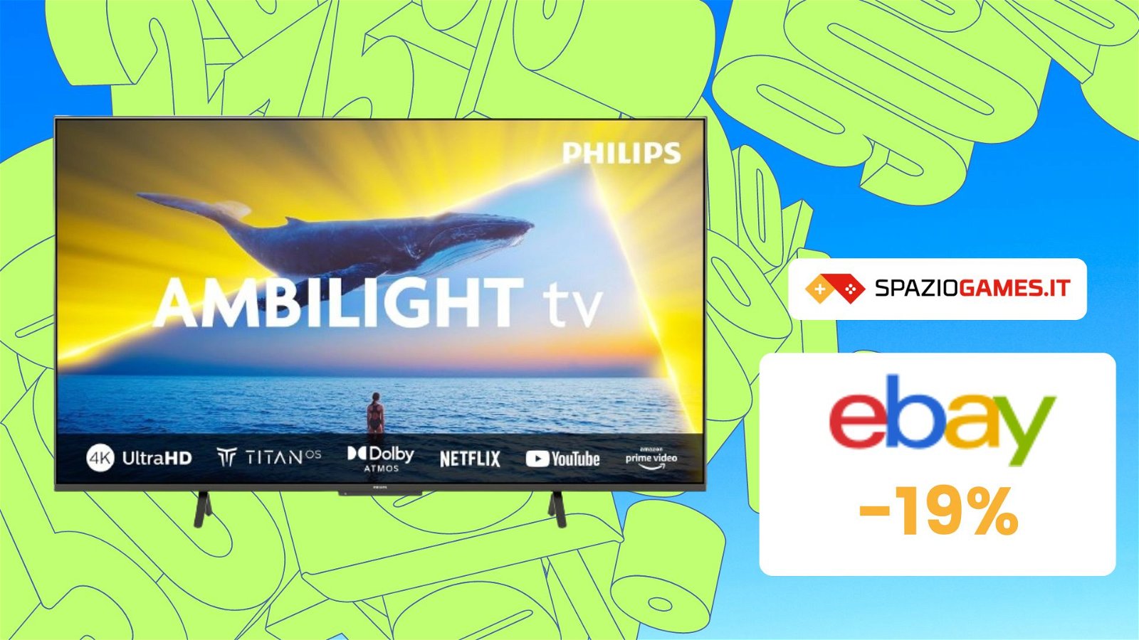 Smart TV Philips Ambilight 55" 4K al PREZZO PIU' BASSO di sempre! -19%