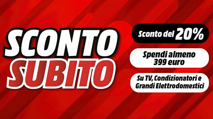 Acquista una smart TV (e non solo) per almeno 399€, Mediaworld sconta subito il carrello del 20%!