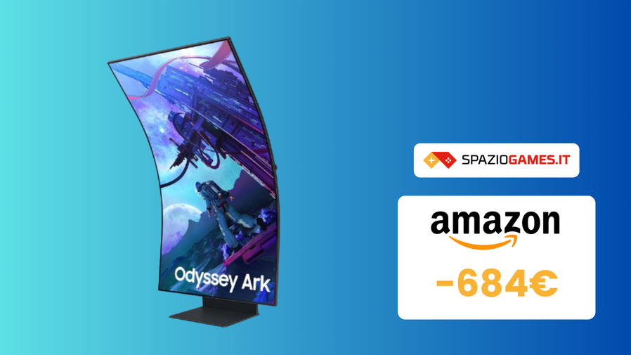 Immagine di Il monitor gaming Samsung Odyssey Ark oggi costa 684€ IN MENO!