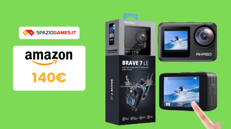 Immagine di Action cam Akaso Brave 7 LE a 140€ con accessori inclusi!