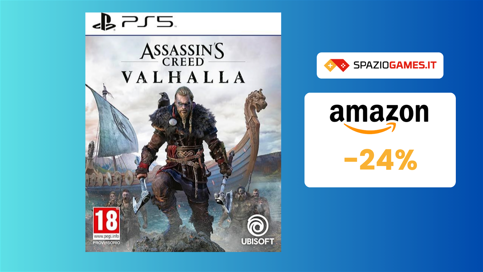 Assassin's Creed Valhalla per PS5 a 22€ per vivere da vichingo!