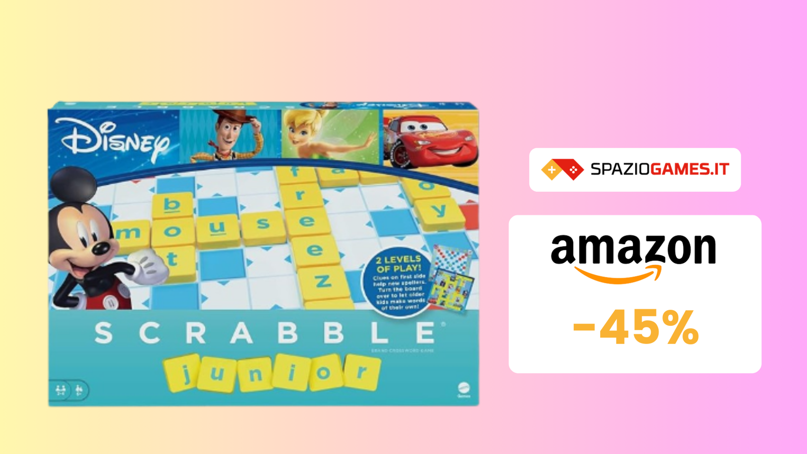 Scrabble Junior Disney a 16€: il gioco da tavolo per il più piccoli!