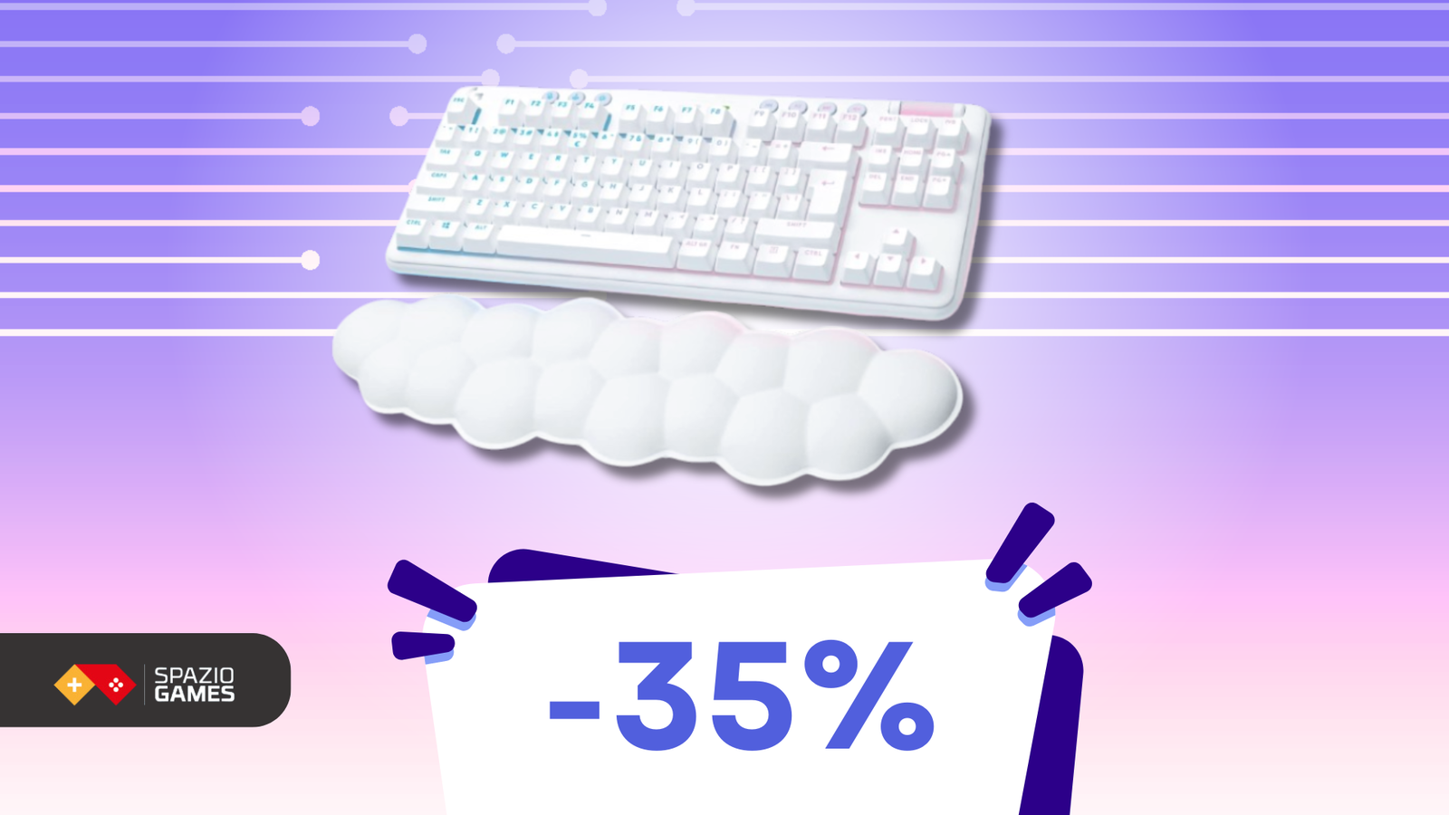 Mardiko Poggiapolsi Tastiera e Mouse Cloud, Gomma Piuma di Memoria