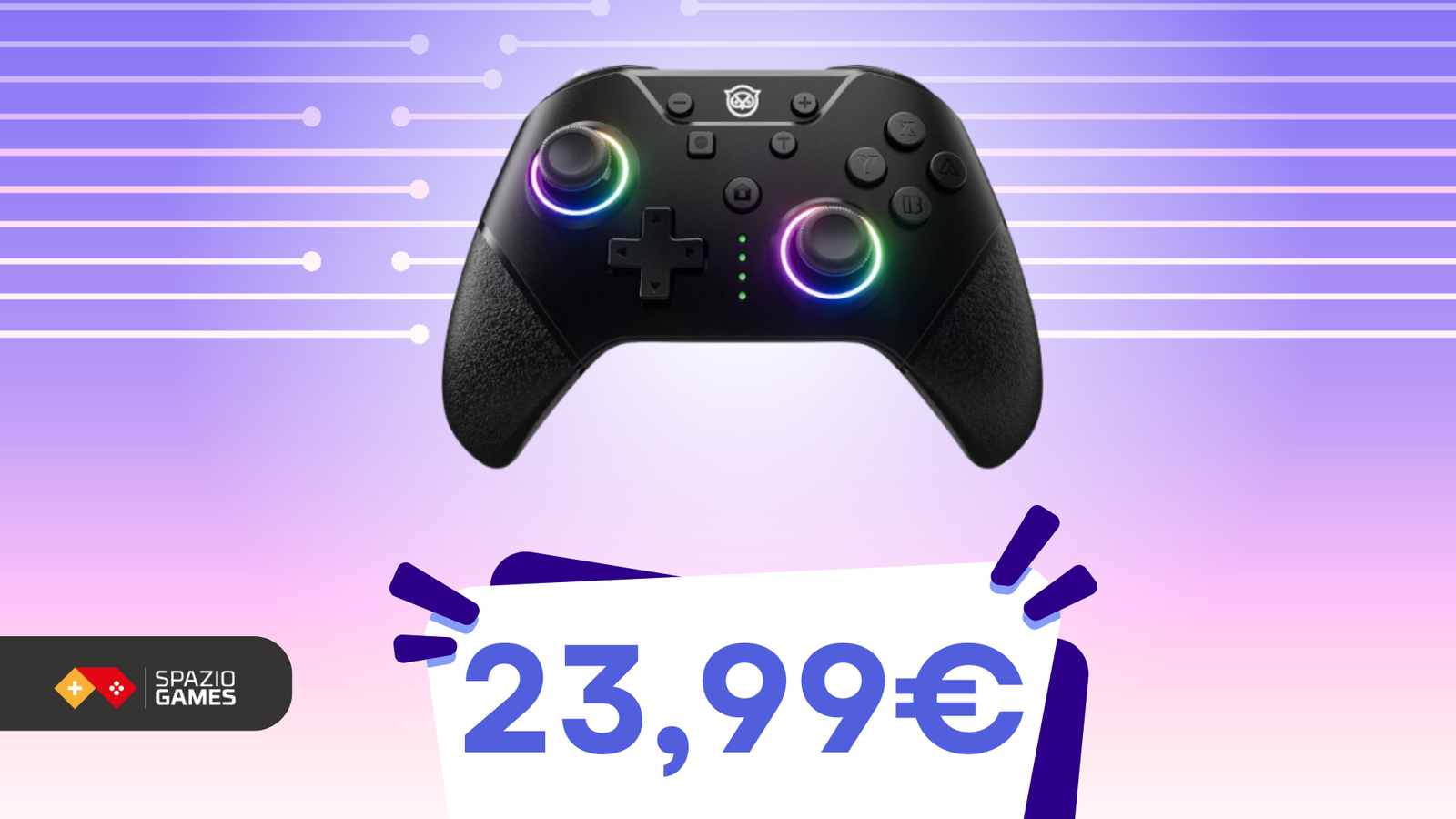 Con questo bellissimo controller potete giocare sia su Switch che su PC! (-20%)