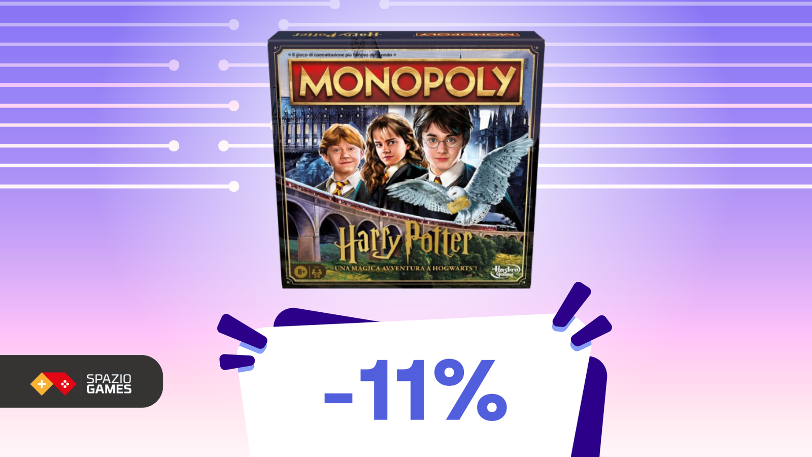 Settembre è il mese del ritorno a Hogwarts, grazie al Monopoly di Harry Potter! (-11%)