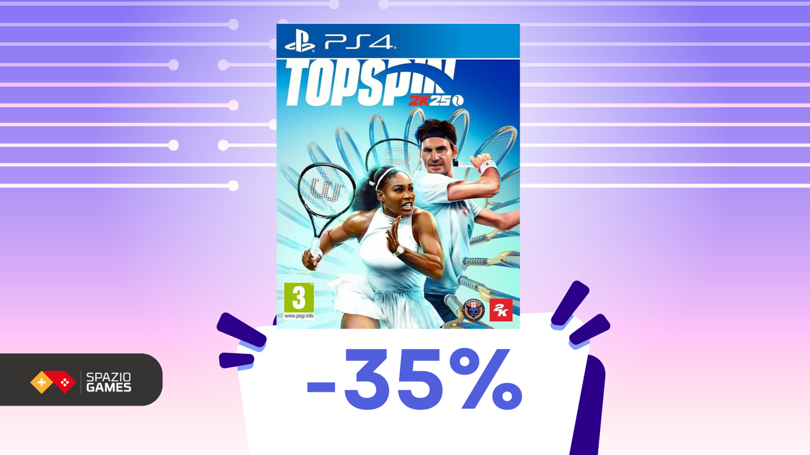 TopSpin 2K25 per PS4 a 46€: diventate una leggenda del tennis!