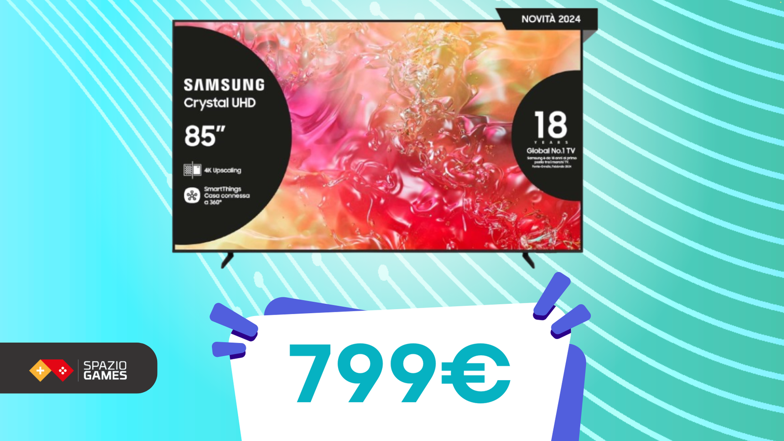 Questa fantastica smart TV Samsung Crystal UHD oggi COSTA POCHISSIMO!