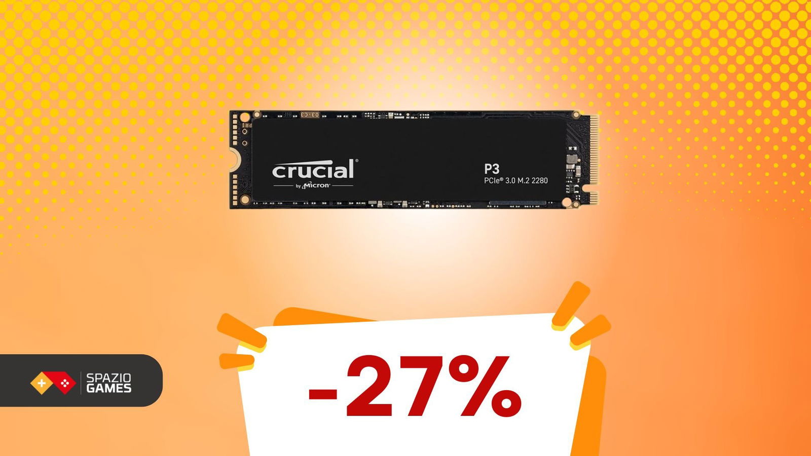 OFFERTA FLASH su questo veloce SSD Crucial! -27%