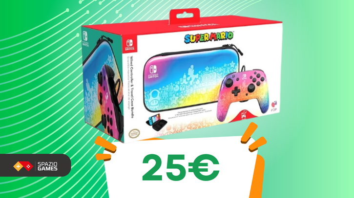 Immagine di Bundle con controller e custodia Nintendo Switch al MINIMO STORICO!