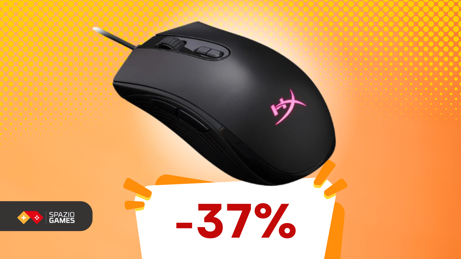 Mouse da gaming HyperX: ergonomico e personalizzabile a 22€!