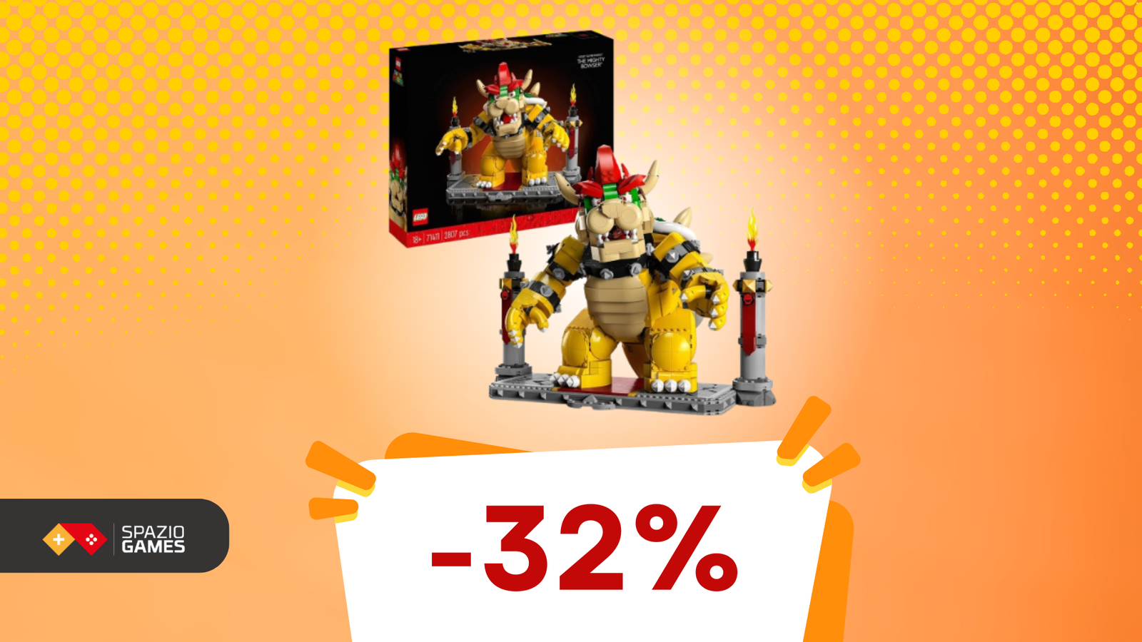 Arricchite il vostro setup con questo splendido set LEGO di Bowser, oggi SCONTATO del 32%!