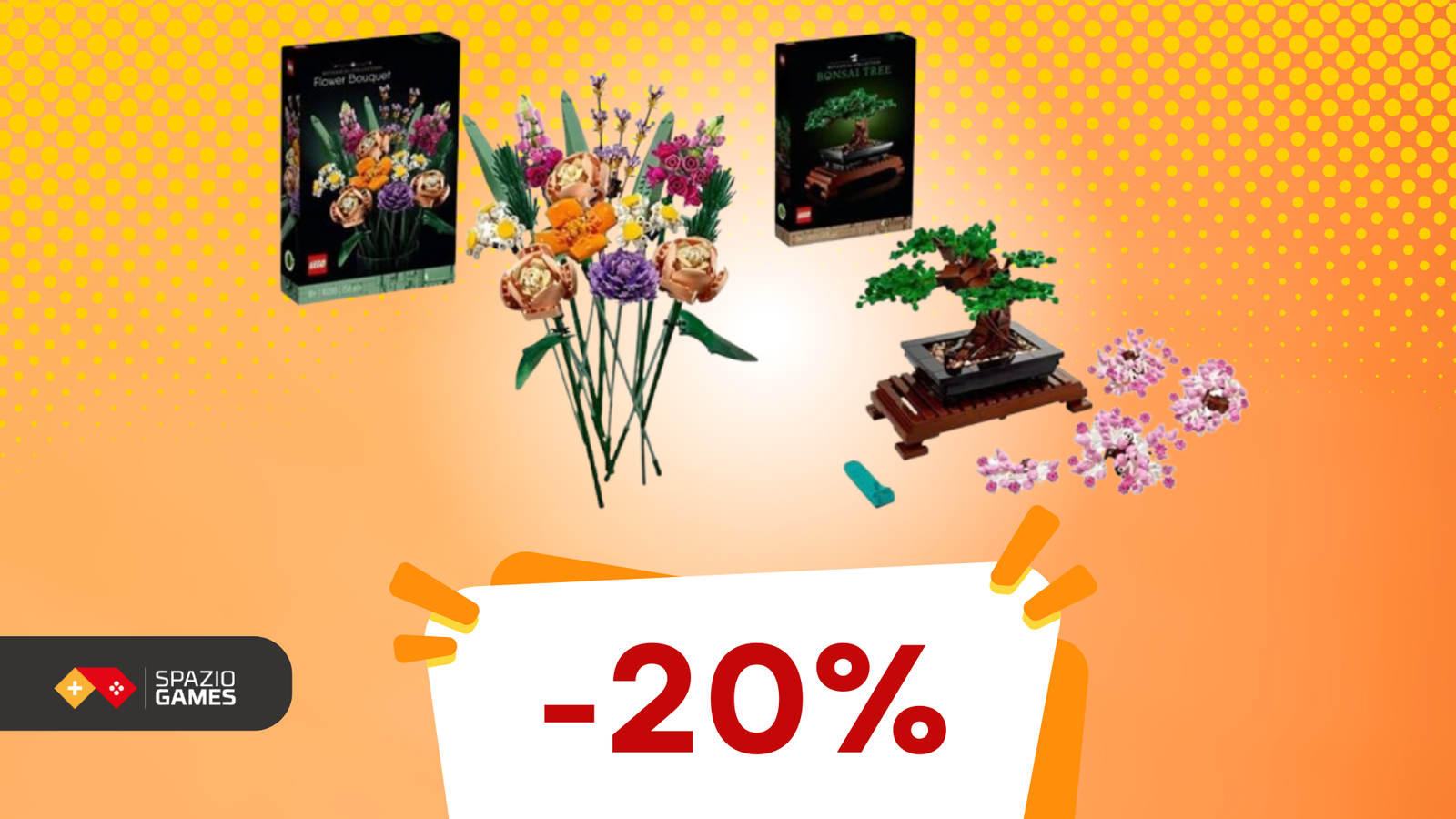 Il bouquet di fiori e il bonsai LEGO sono meravigliosi e in SUPER OFFERTA! (-20%)