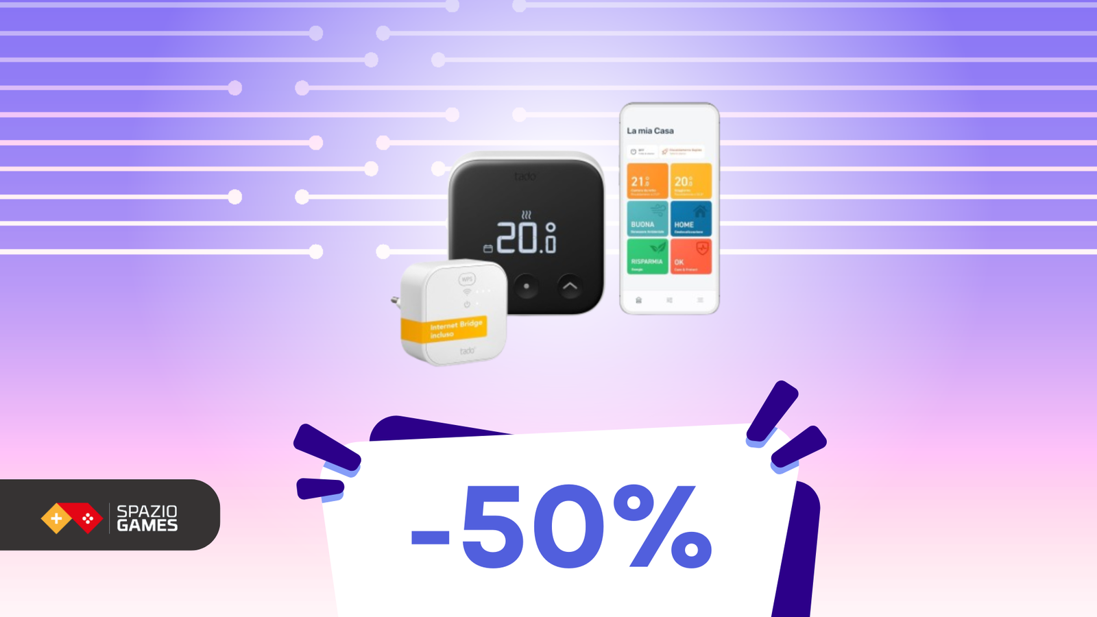 Regola la temperatura di casa con un tocco: tado° rende tutto più semplice! (-50%)