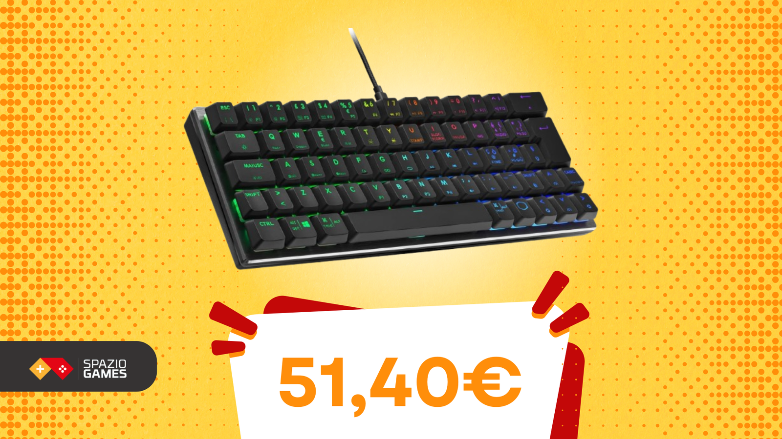 Illumina il tuo setup con la tastiera da gaming Cooler Master, oggi in OFFERTA!