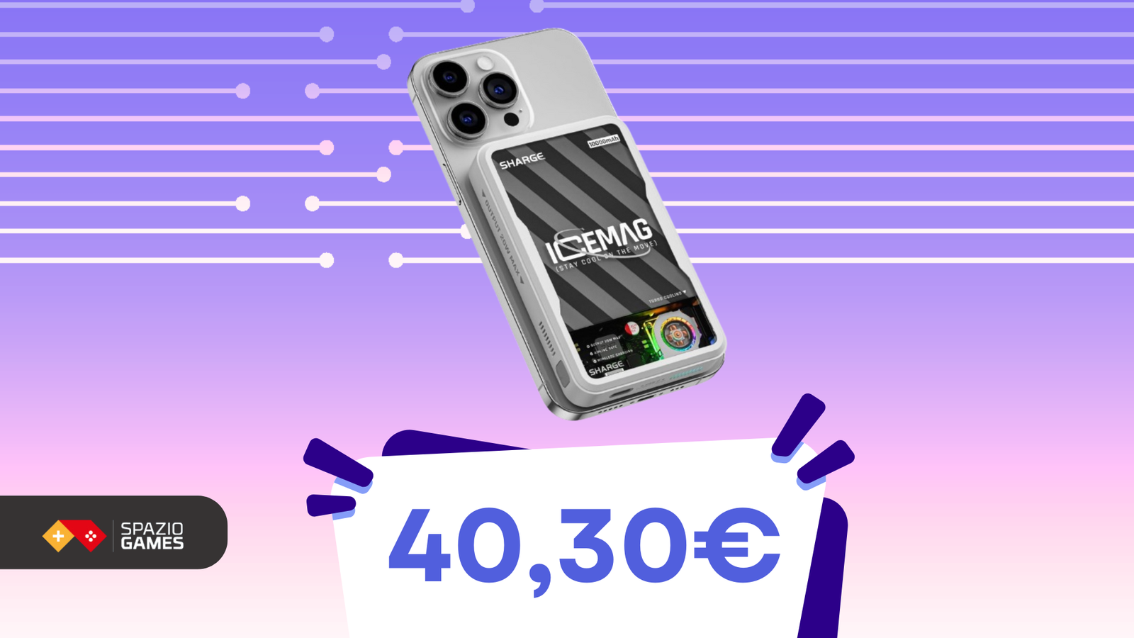 Mai più iPhone scarico: il powerbank magnetico Sharge ICEMAG oggi COSTA SOLO 40€!