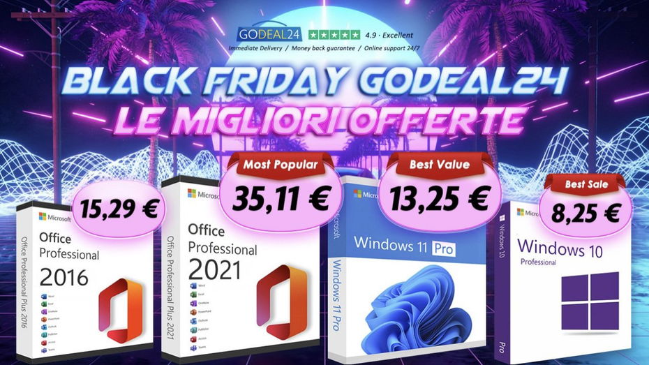 Immagine di Offerte Black Friday su Windows 11 e Office con licenze a vita da 10€