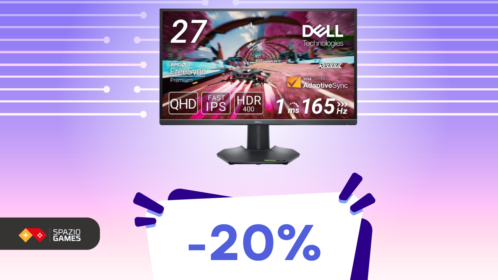 Goditi un'esperienza di gioco immersiva con questo monitor Dell 27" 165Hz, oggi a MENO DI 230€!