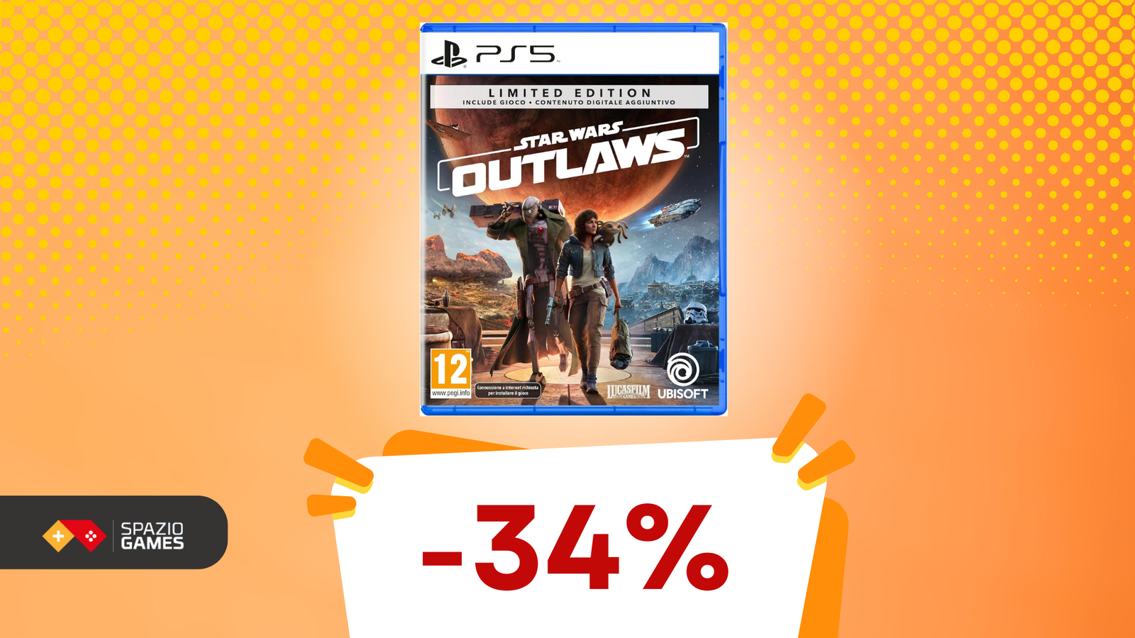 Star Wars Outlaws Limited Edition per PS5: vivi un'emozionante avventura galattica con uno SCONTO IMPERDIBILE! -34%