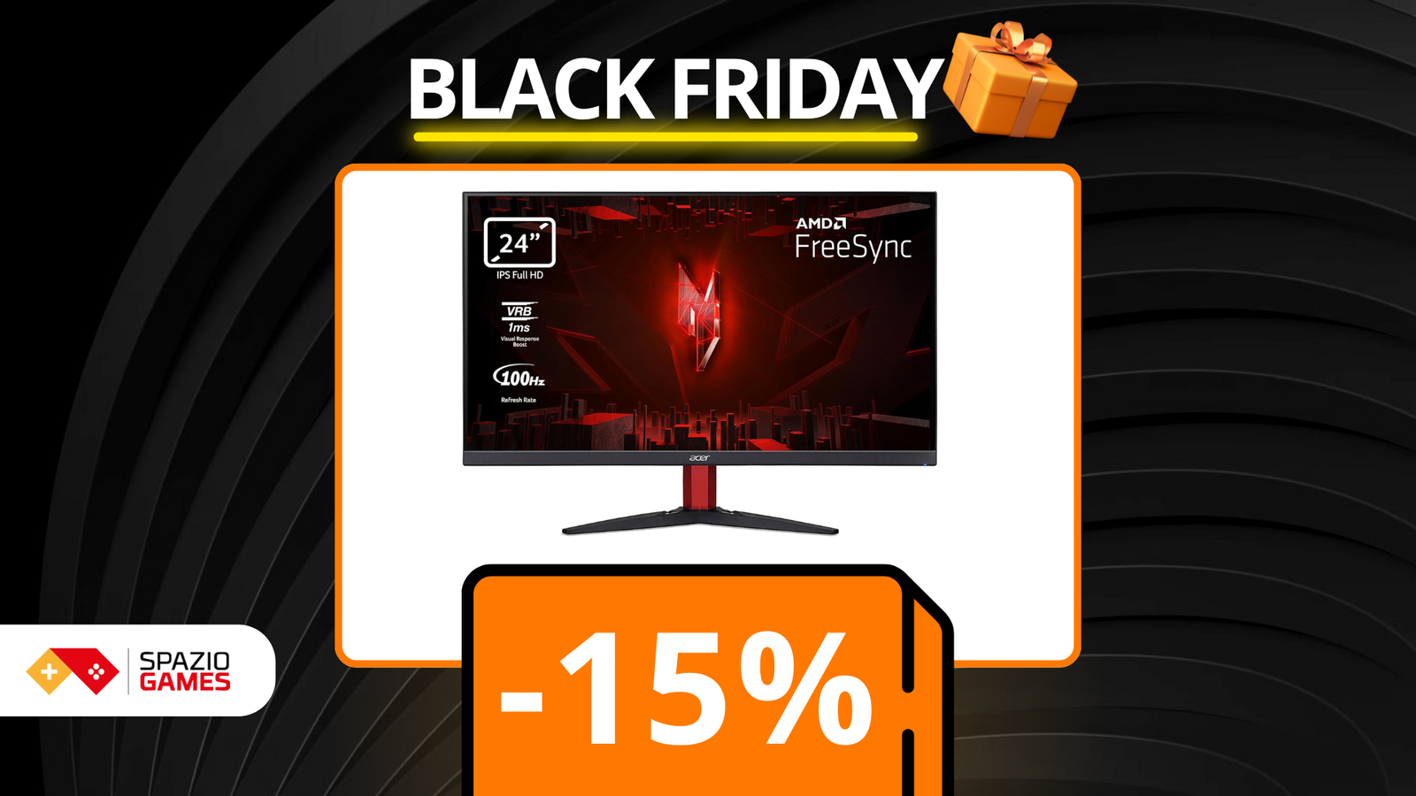 Migliora la tua postazione con questo monitor gaming Acer, proposto a MENO DI 85€ per il Black Friday!