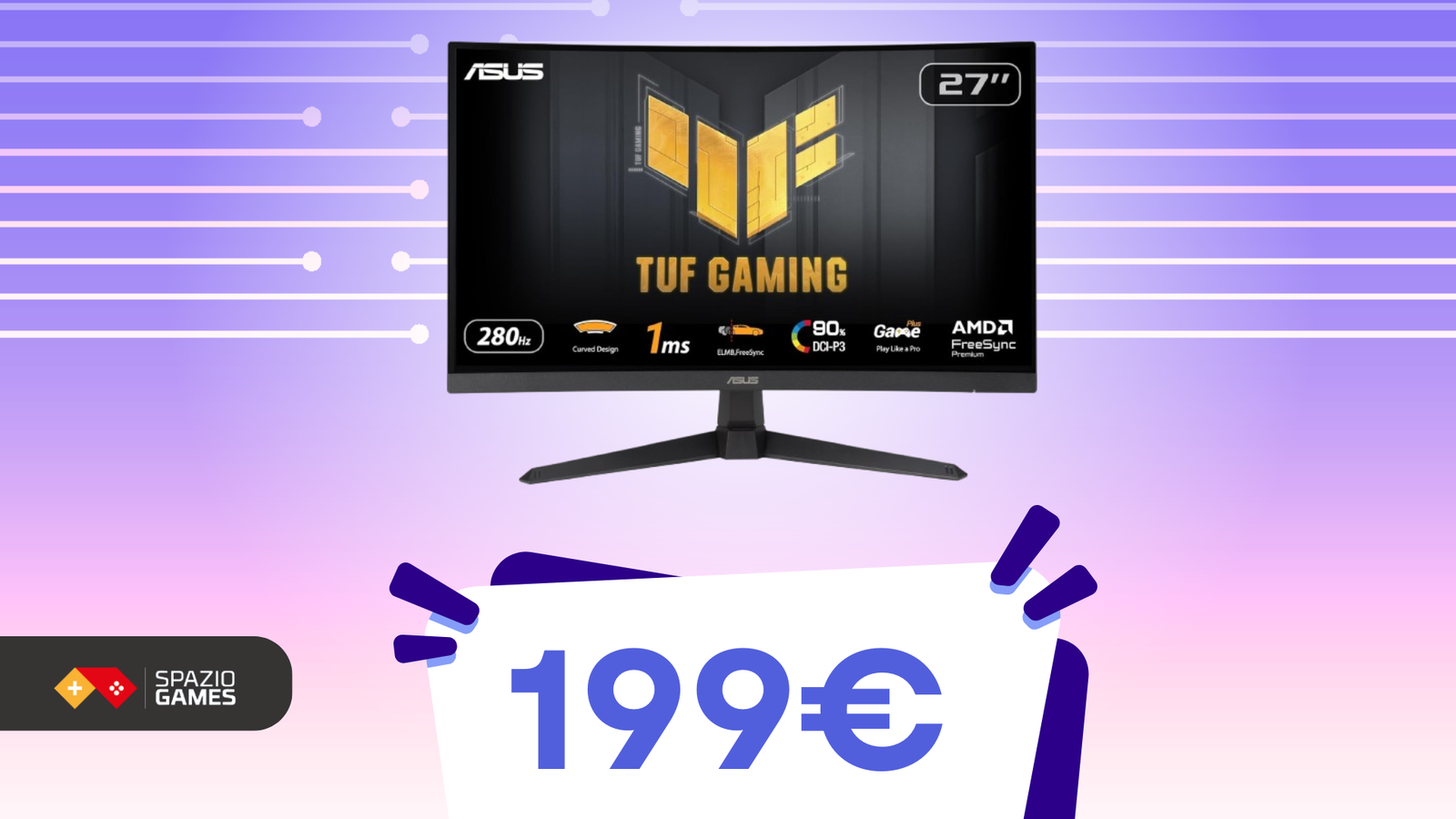 Non lasciarti scappare questo ottimo monitor gaming ASUS, ora proposto a SOLI 199€!