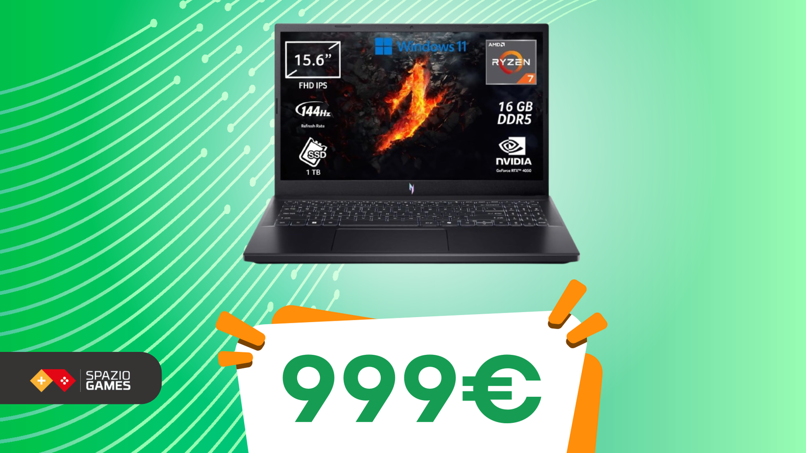 Questo OTTIMO notebook gaming Acer è oggi al suo MINIMO STORICO! IMPERDIBILE!