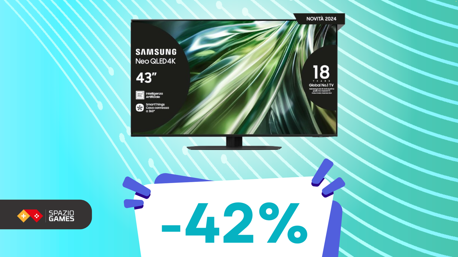 In cerca di una smart TV da 43"? Questa splendida Samsung puoi averla con un SUPER SCONTO! - 42%