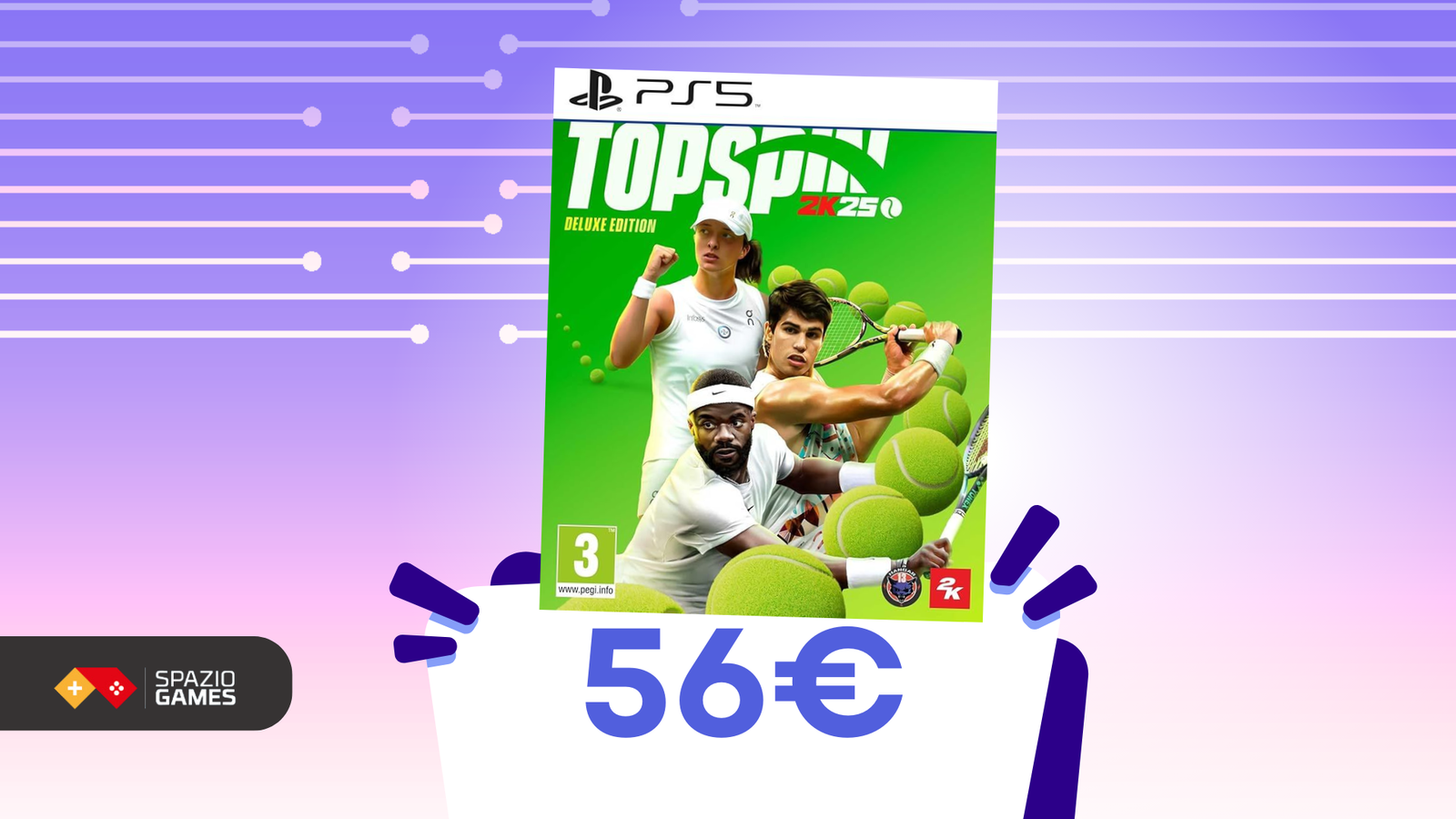 TopSpin 2K25 per PS5 a 56€: la tua rivincita nel tennis virtuale!