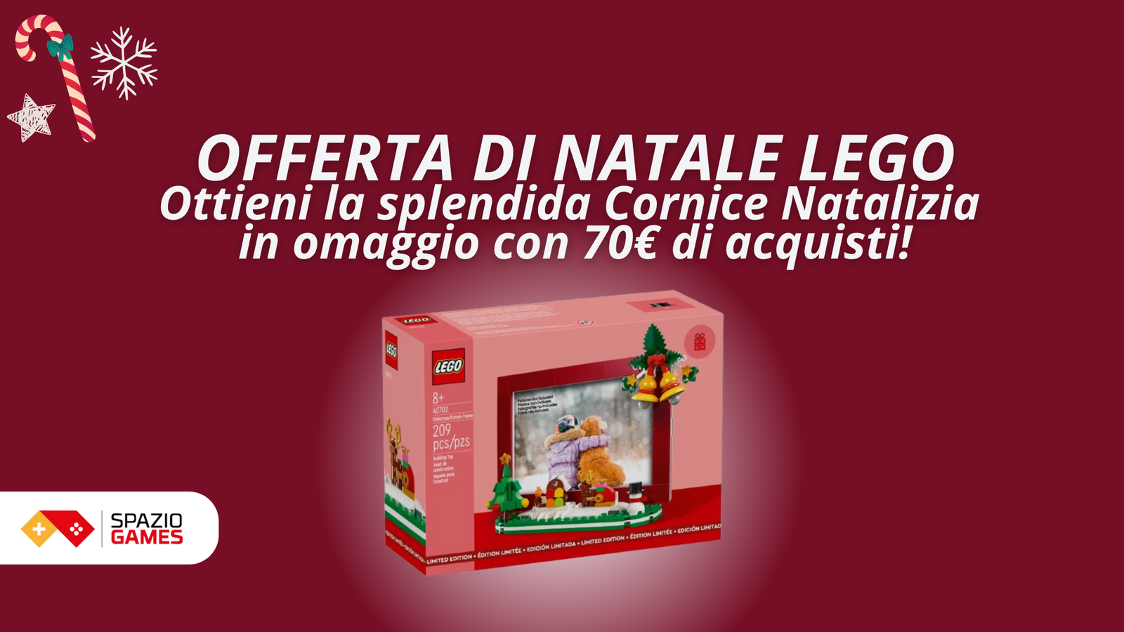 Offerta di Natale LEGO: ottieni la splendida Cornice Natalizia in omaggio con 70€ di acquisti!