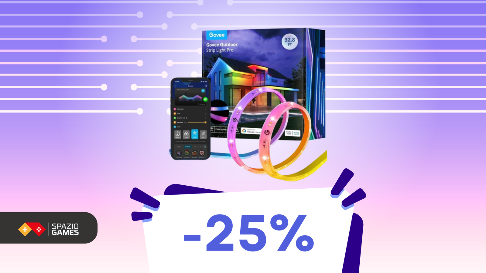 Esterni colorati e luminosi come a Natale? Oggi si può, con questa striscia LED Govee IN OFFERTA!