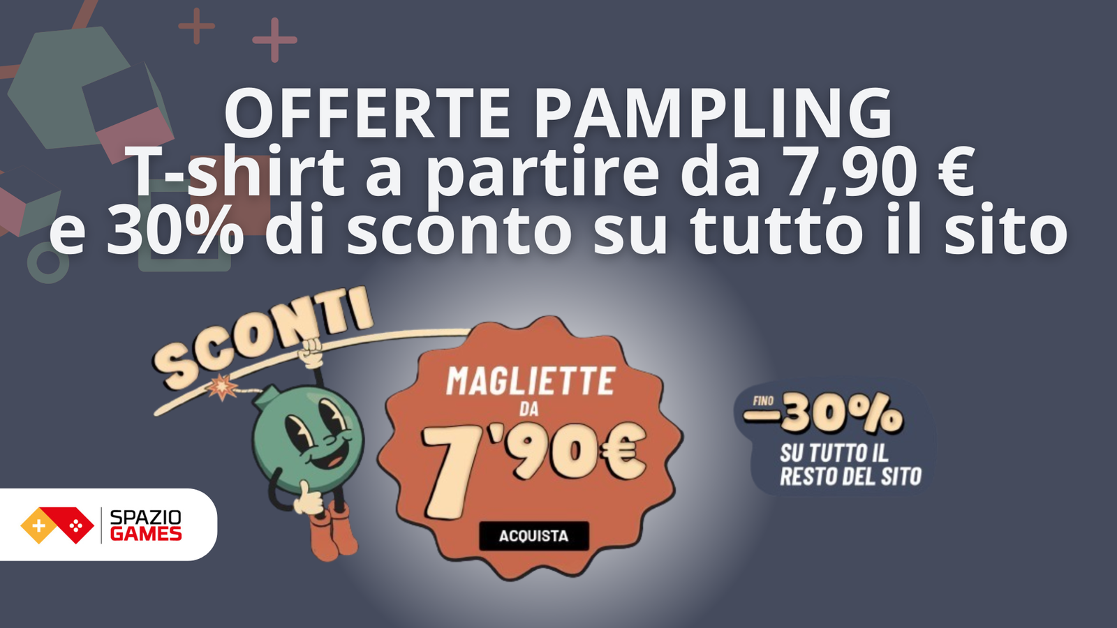 Offerte imperdibili su Pampling: T-shirt originali a partire da 7,90 € e 30% di sconto su tutto il sito