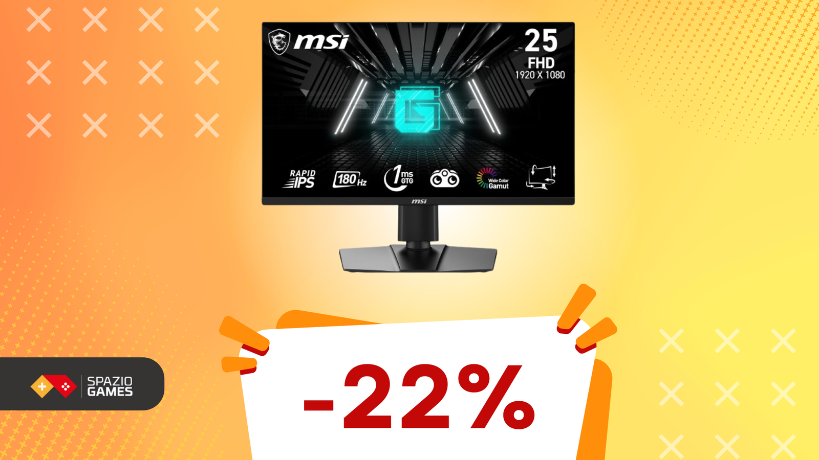 Gioca come un professionista con questo monitor gaming MSI 180Hz, oggi con uno SCONTO del 22%!