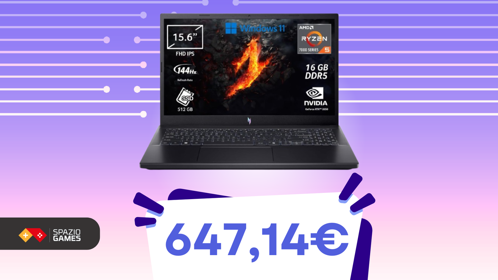 Un notebook da gaming a SOLI 647,14€? Ecco Acer Nitro V15!