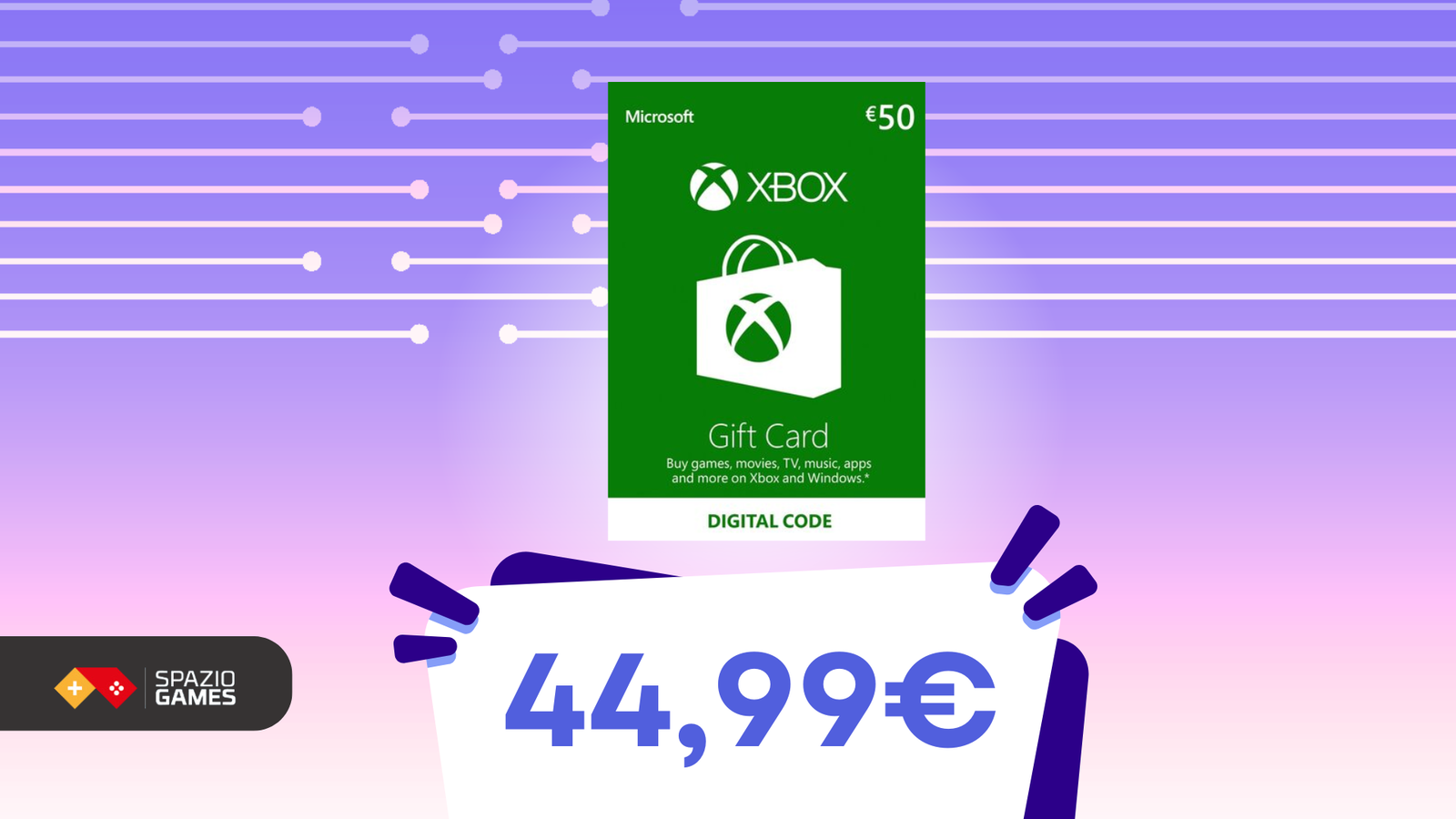 Oggi su Eneba trovi la Gift Card Xbox da 50€ a soli 44.99€!