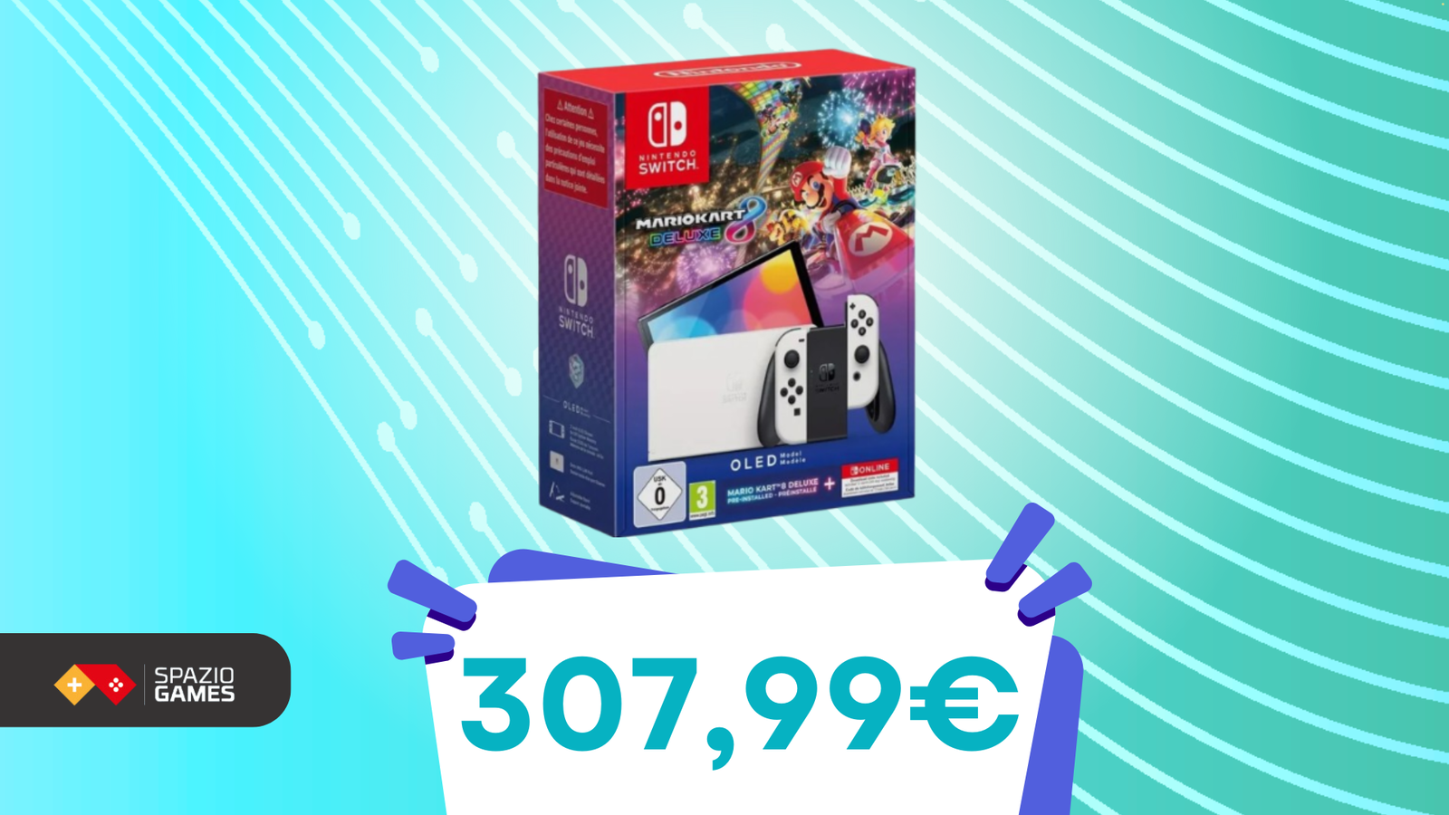 Switch OLED + Mario Kart 8 Deluxe a SOLI 307,99€?! Si può, con questo coupon!