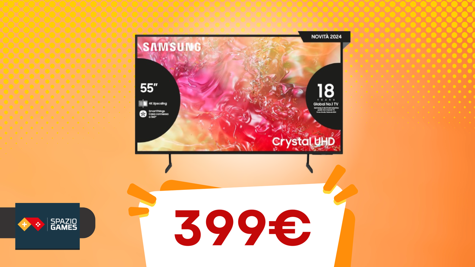 Una smart TV perfetta per il gaming? Samsung Crystal 4K UHD è IN OFFERTA!