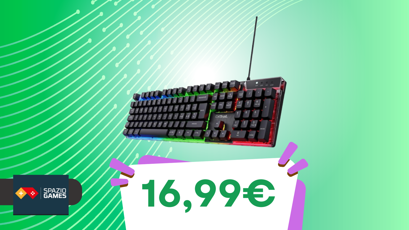 Performance TOP e colori RGB a soli 16,99€? Si può, con questa tastiera da gaming Trust!